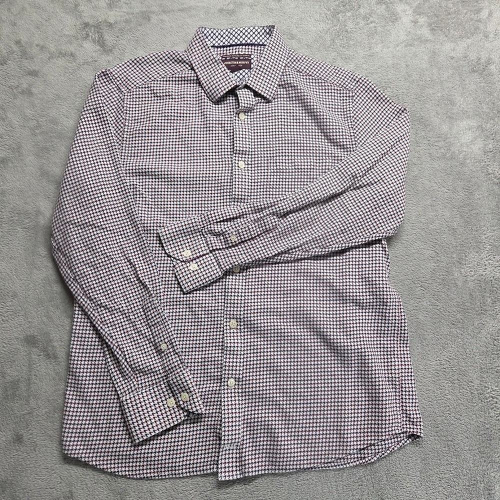 Johnston & Murphy Shirt Mens Large Button Down Long Sleeve Geometric Modern